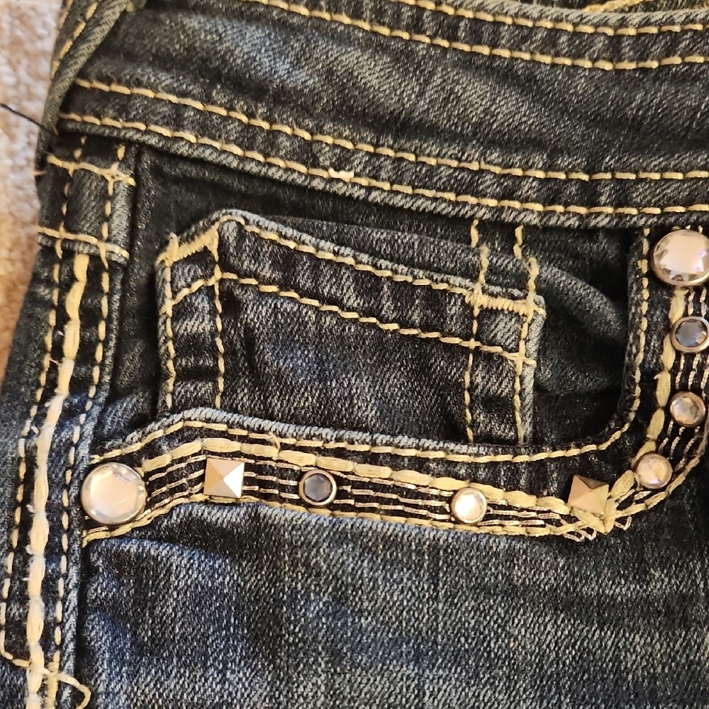 Ariat Turuoise Blue Women's Studded Denim Jeans 26R - Picture 14 of 14